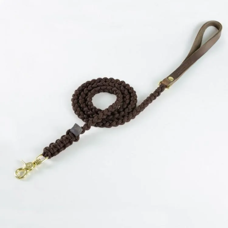 molly-and-stitch-touch-of-leather-hundeleine-chocolate image 1