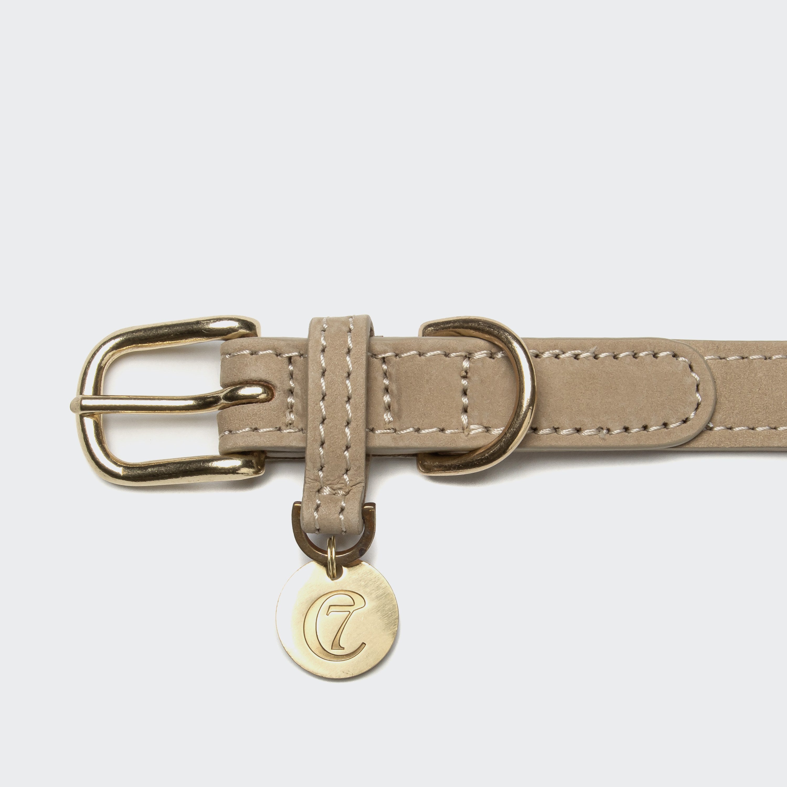 cloud7-hundehalsband-tiergarten-sandy-nubukleder-beige-mit-messing-schlie-e image 2