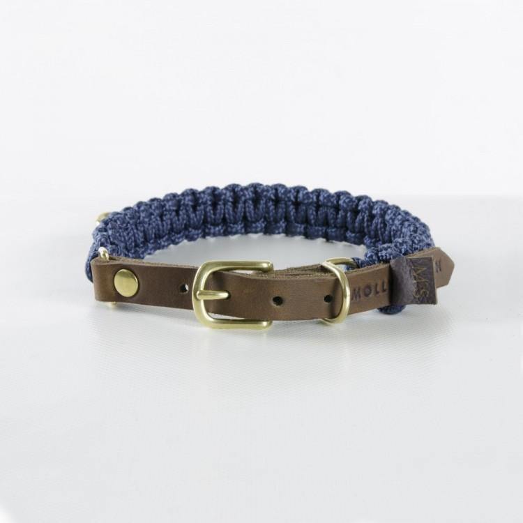 molly-and-stitch-touch-of-leather-halsband-navy-hundehalsband-aus-leder-dunkelbl image 1