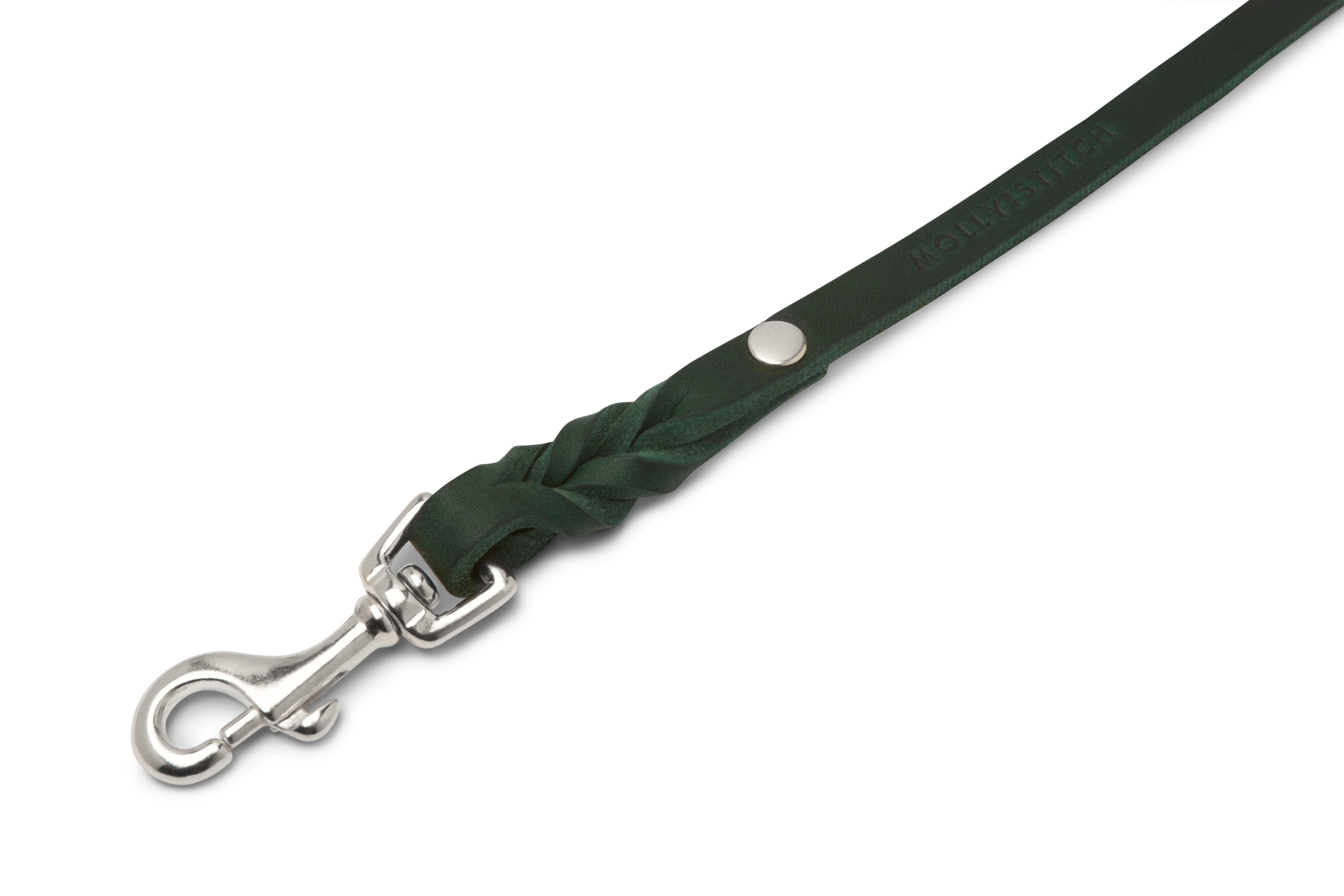 molly-and-stitch-butter-leather-city-hundeleine-forest-green-140-cm image 5