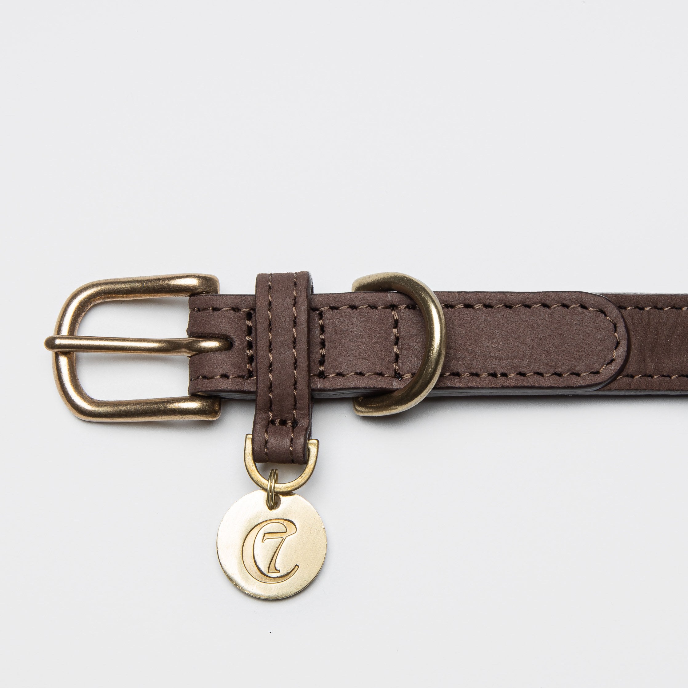 cloud7-hundehalsband-tiergarten-mocca-nubukleder-mit-messingschlie-e image 3