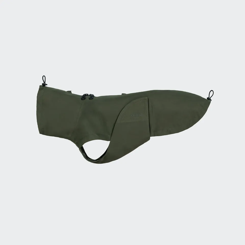 cloud7-dublin-2-0-hunderegenmantel-dackel-dark-olive-wasserdicht-mit-verl-ngerte image 1