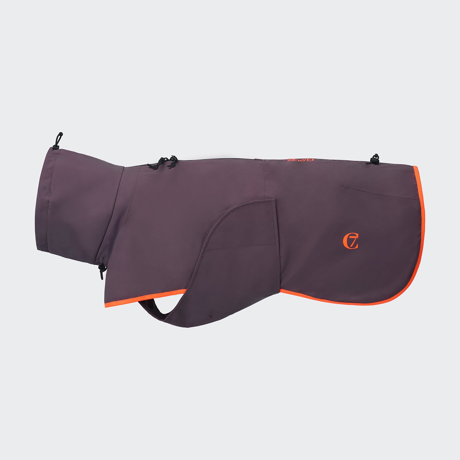 cloud7-aktiv-hunderegenmantel-aubergine-orange image 1