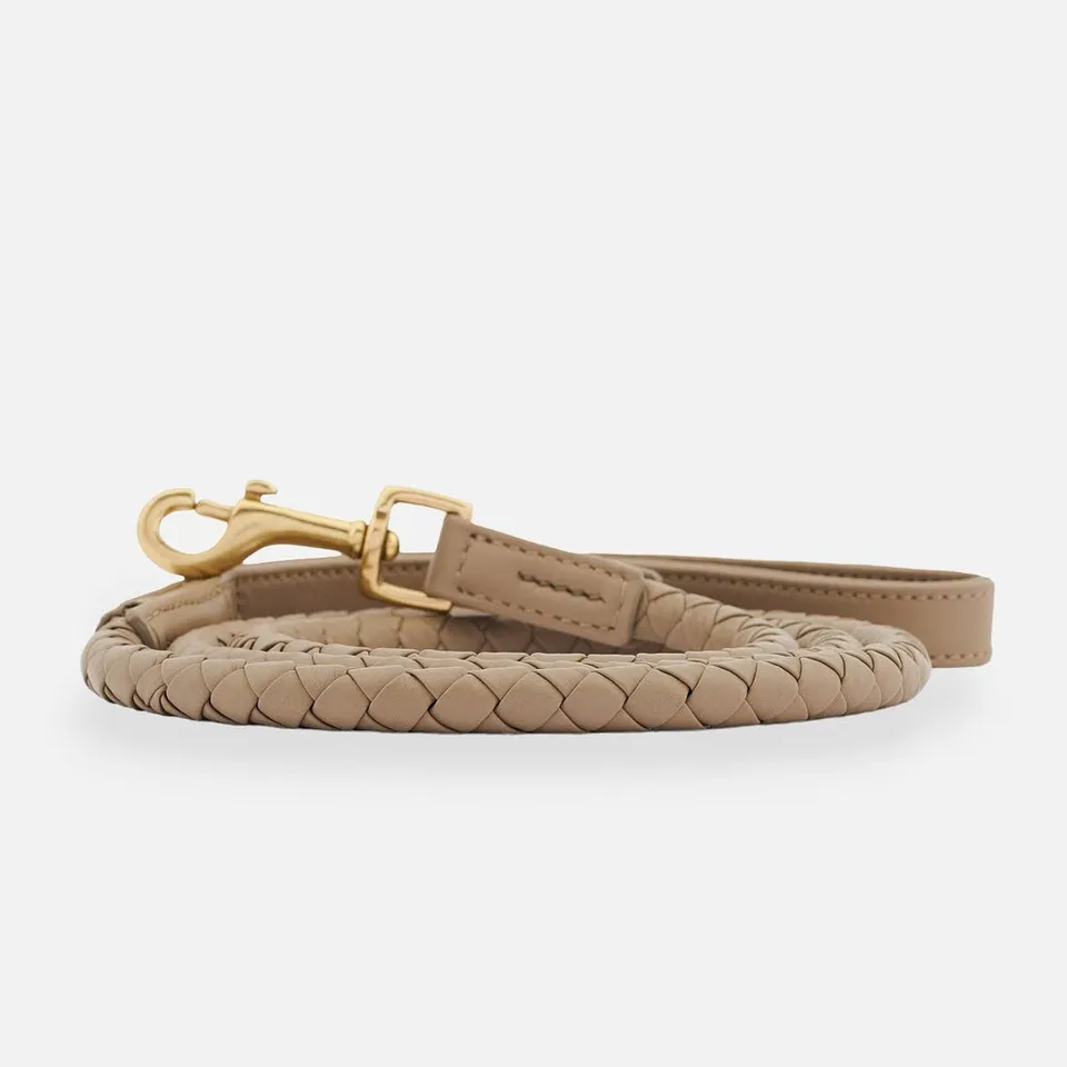 william-walker-twisted-leder-hundeleine-sand-beige image 1