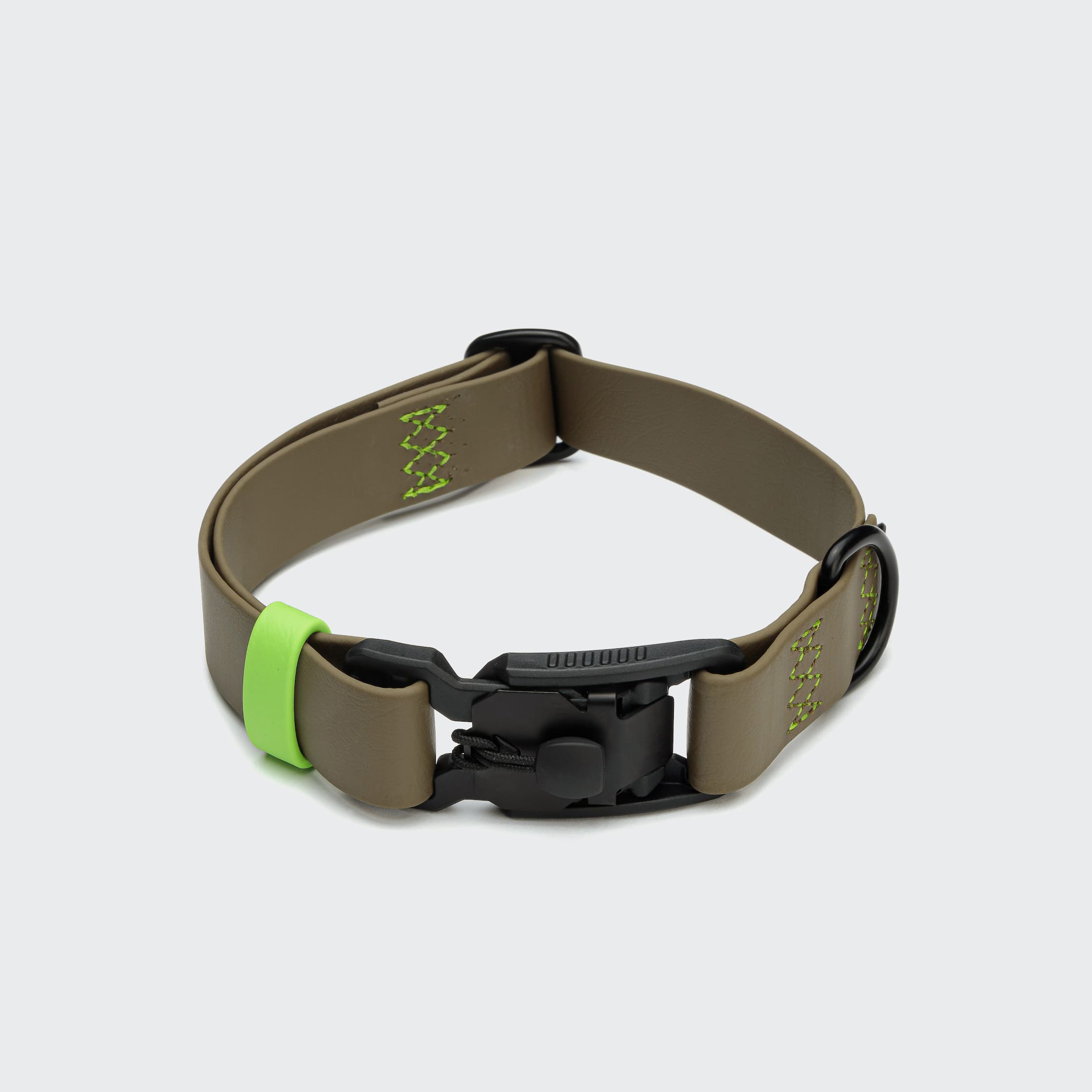 cloud7-ipanema-hundehalsband-biothane-olive-neon-green image 2