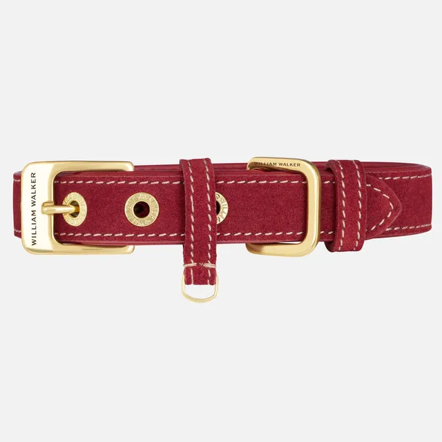 william-walker-luxe-wildleder-hundehalsband-lambrusco-bordeauxrot image 1