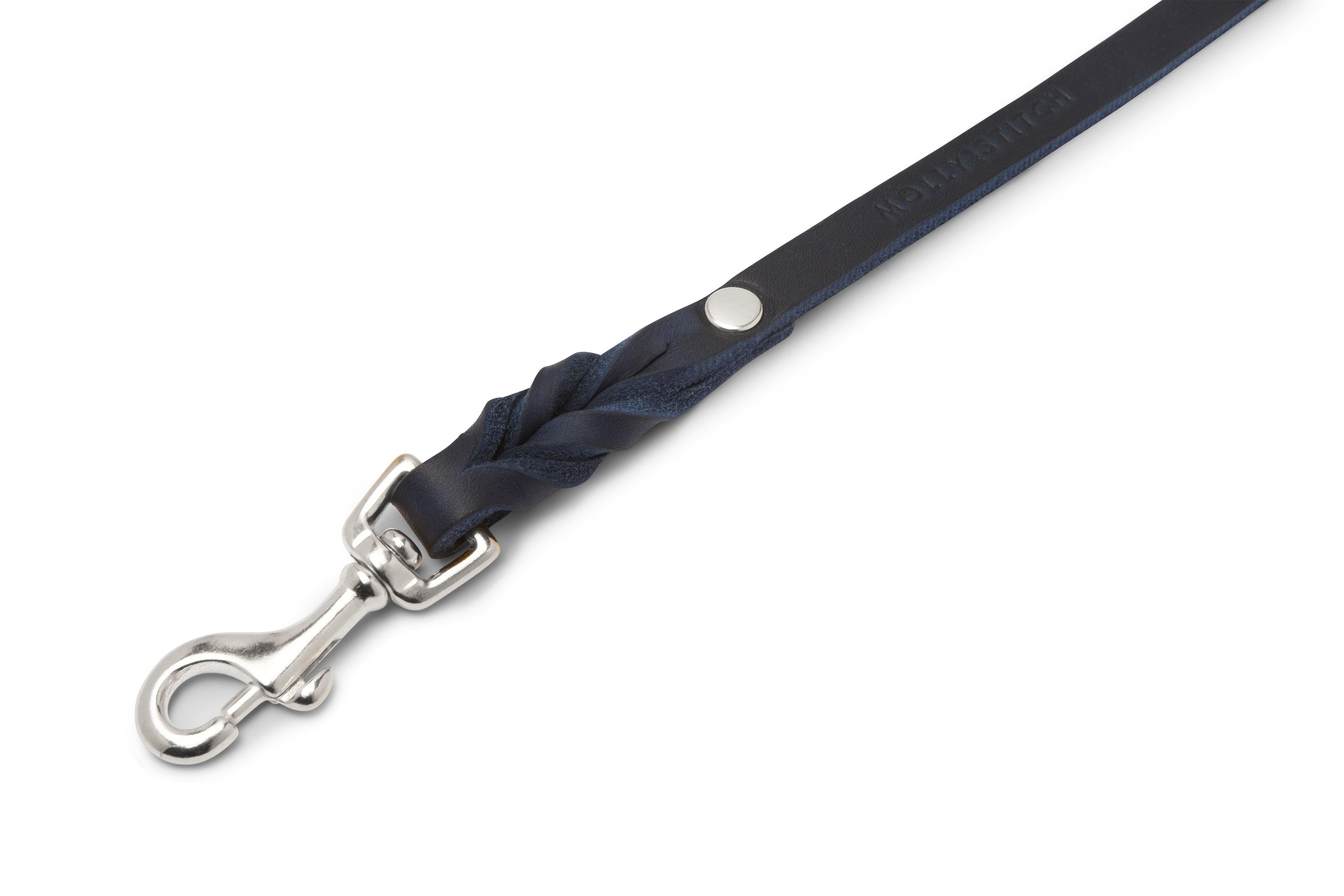 molly-and-stitch-butter-leather-city-hundeleine-navy-blue-140-cm image 4