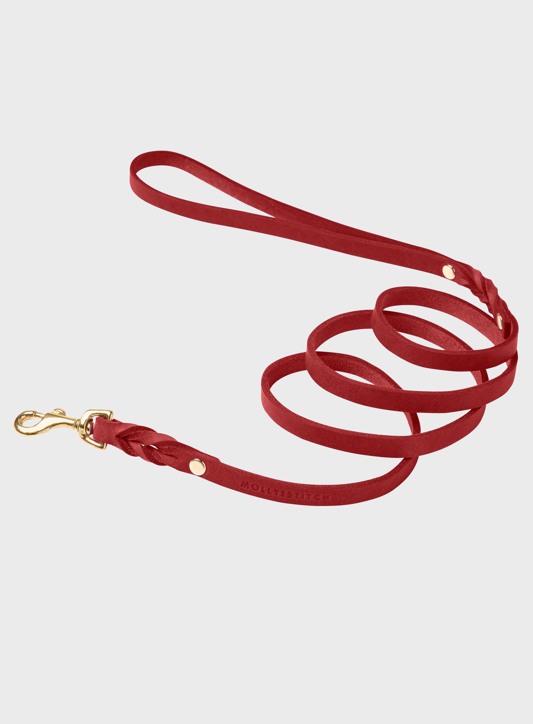 molly-and-stitch-butter-leather-city-hundeleine-140-cm-chili-red image 2