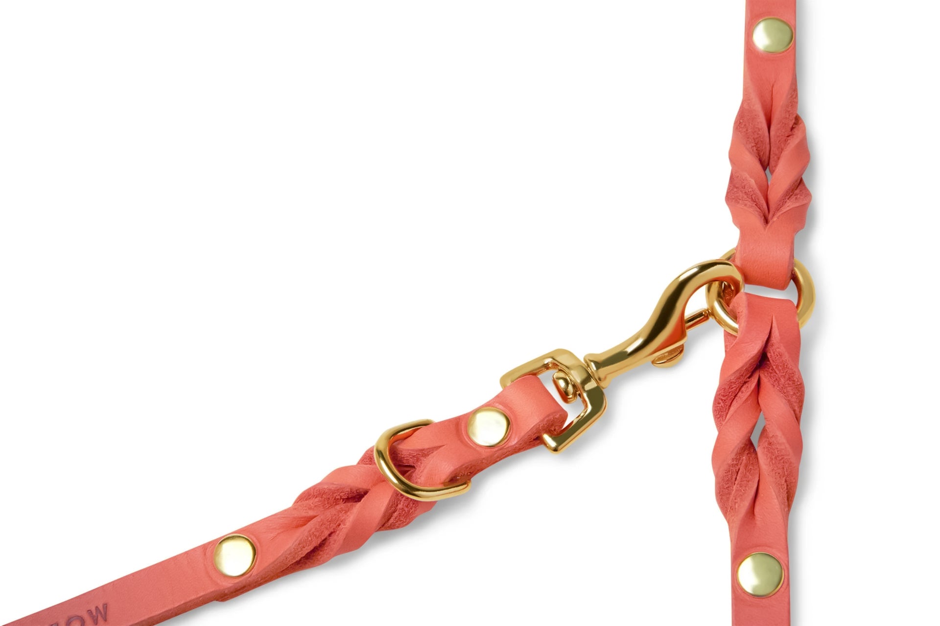 molly-and-stitch-butter-leather-3x-verstellbare-hundeleine-coral-pink-200-cm image 4