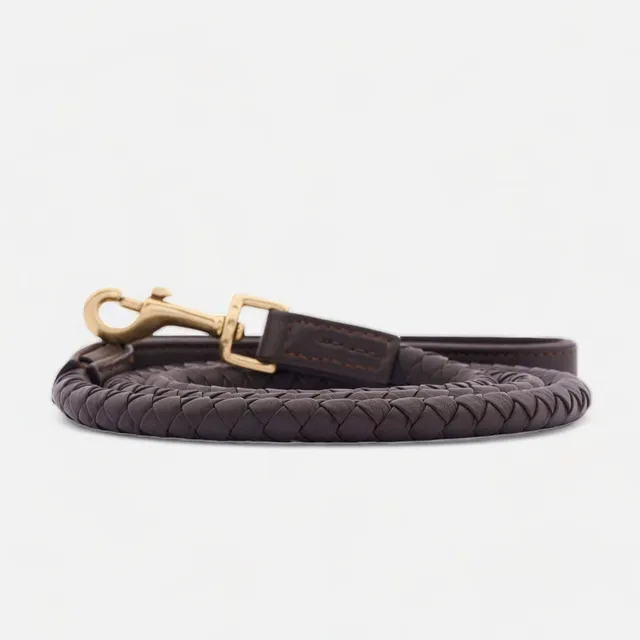 william-walker-twisted-leder-hundeleine-earth-braun image 1