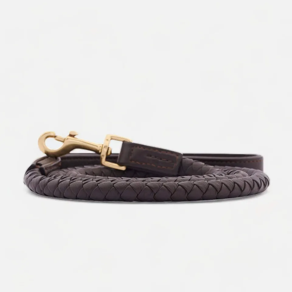 william-walker-twisted-leder-hundeleine-earth-braun image 1