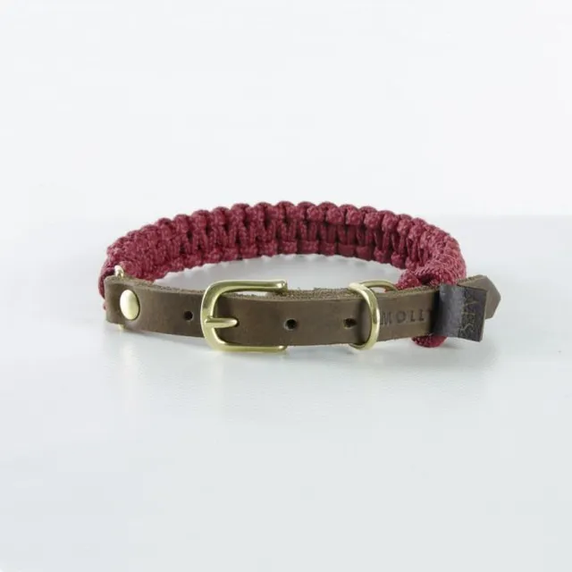 molly-and-stitch-touch-of-leather-hundehalsband-redwine image 1