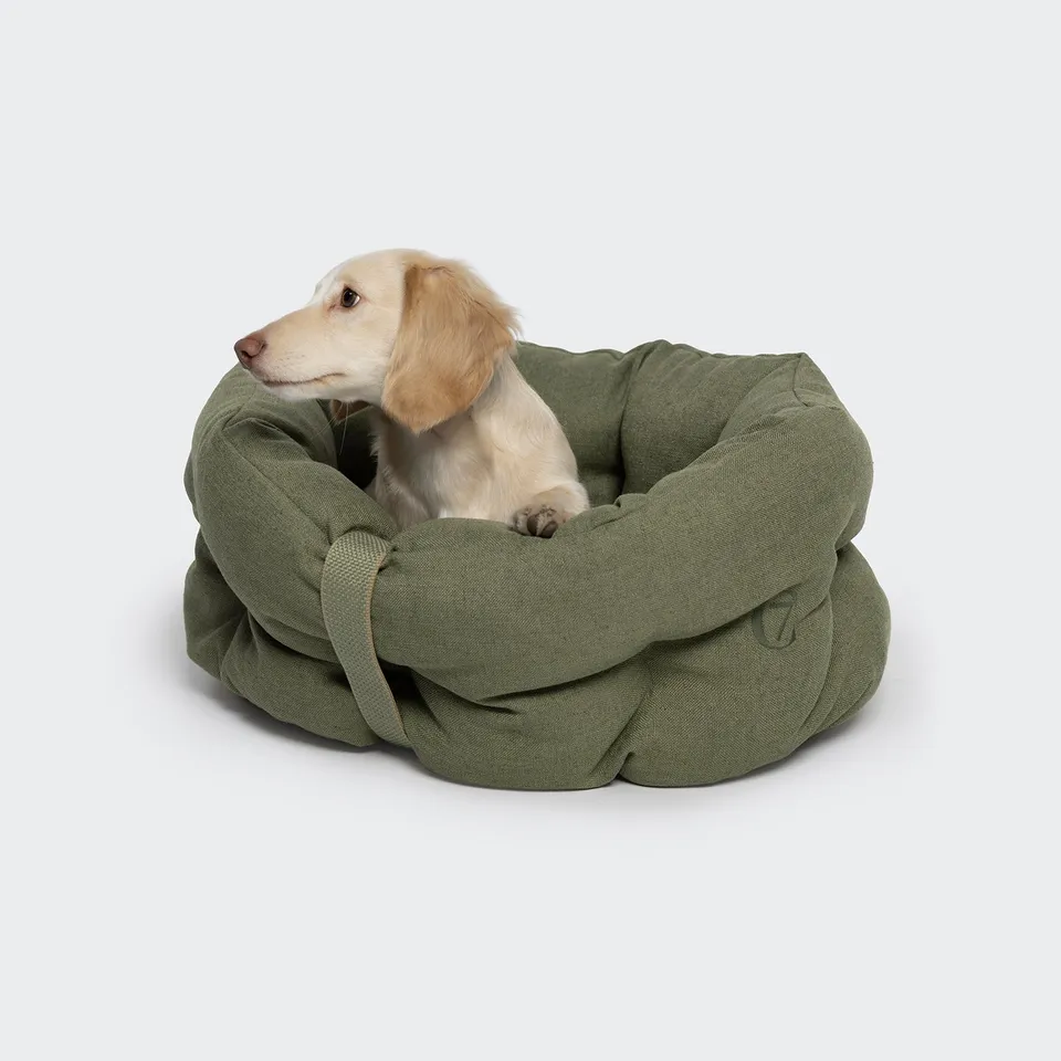 cloud7-lttl-snoozy-linen-mix-hundebett-moss image 1