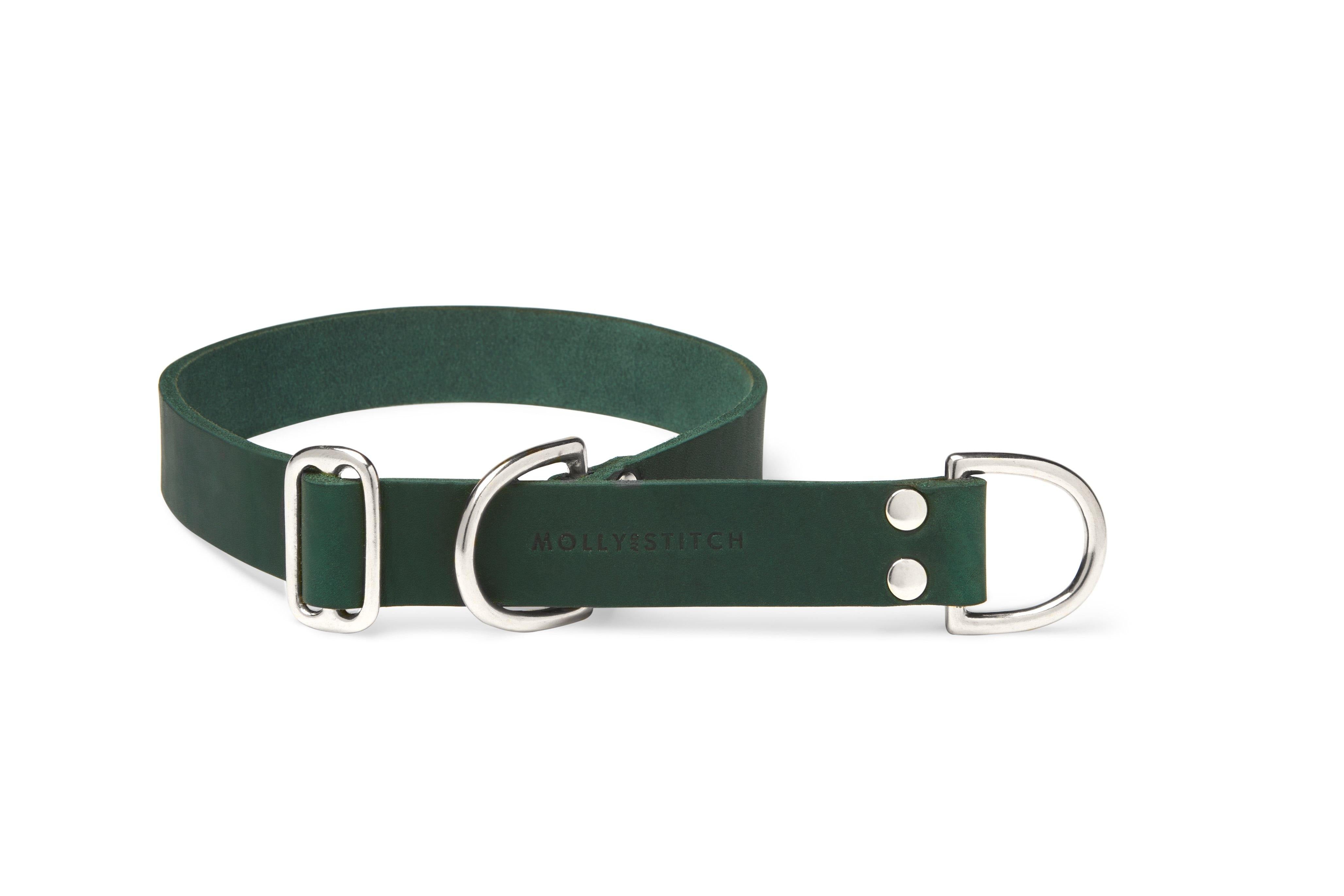 molly-and-stitch-butter-leather-retriever-halsband-forest-green image 3