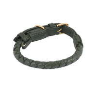 william-walker-twisted-dark-moss-leder-hundehalsband-dunkelgr-n-geflochten image 3