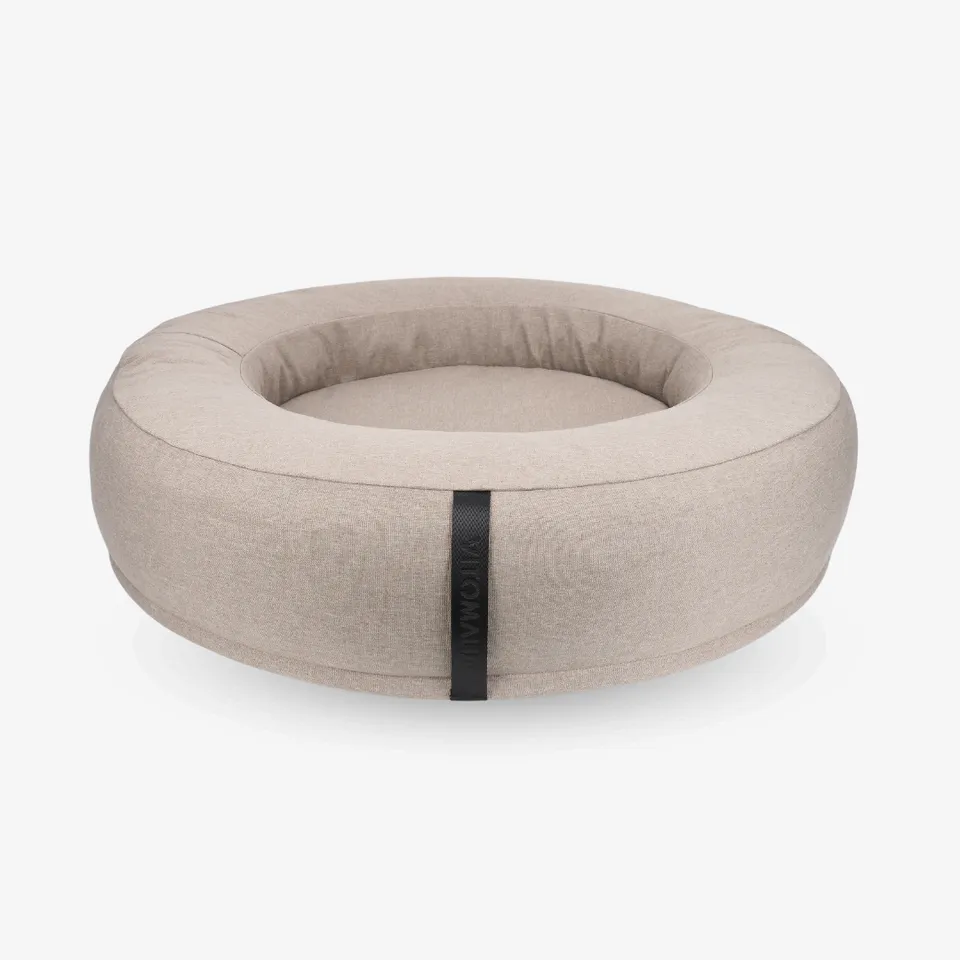 vitomalia-orthopawdic-orthop-disches-donut-hundebett-repet-linen-in-taupe image 1