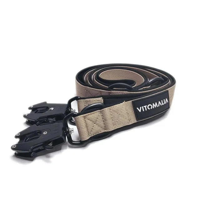 vitomalia-extreme-edition-verstellbare-hundeleine-2-2-m-froschkarabiner-beige image 1