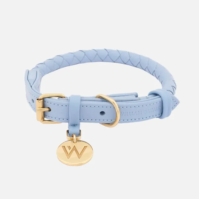 william-walker-twisted-sky-leder-hundehalsband-hellblau-geflochten image 1