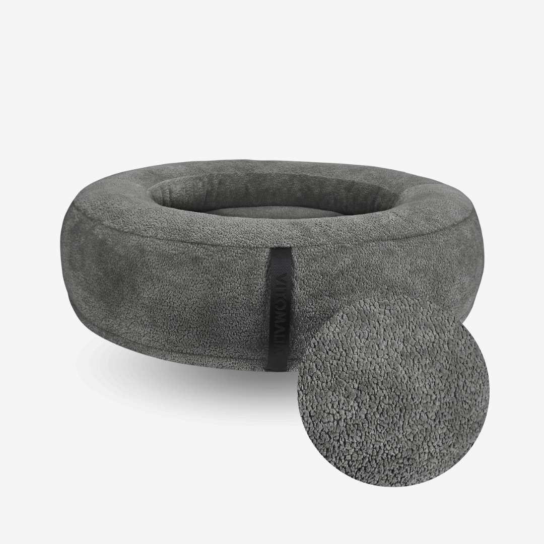 vitomalia-orthopawdic-cover-donut-hundebettbezug-repet-teddy-grau image 1