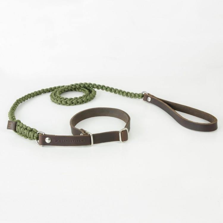 molly-and-stitch-touch-of-leather-retriever-hundeleine-military image 2