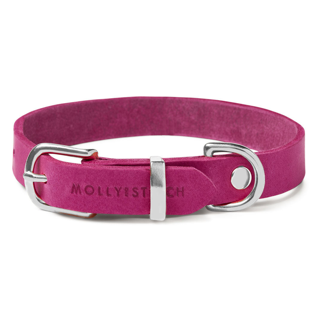 molly-and-stitch-butterleder-hundehalsband-flamingo image 3