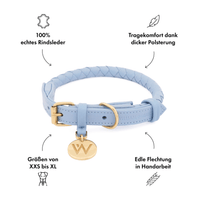 william-walker-twisted-sky-leder-hundehalsband-hellblau-geflochten image 2