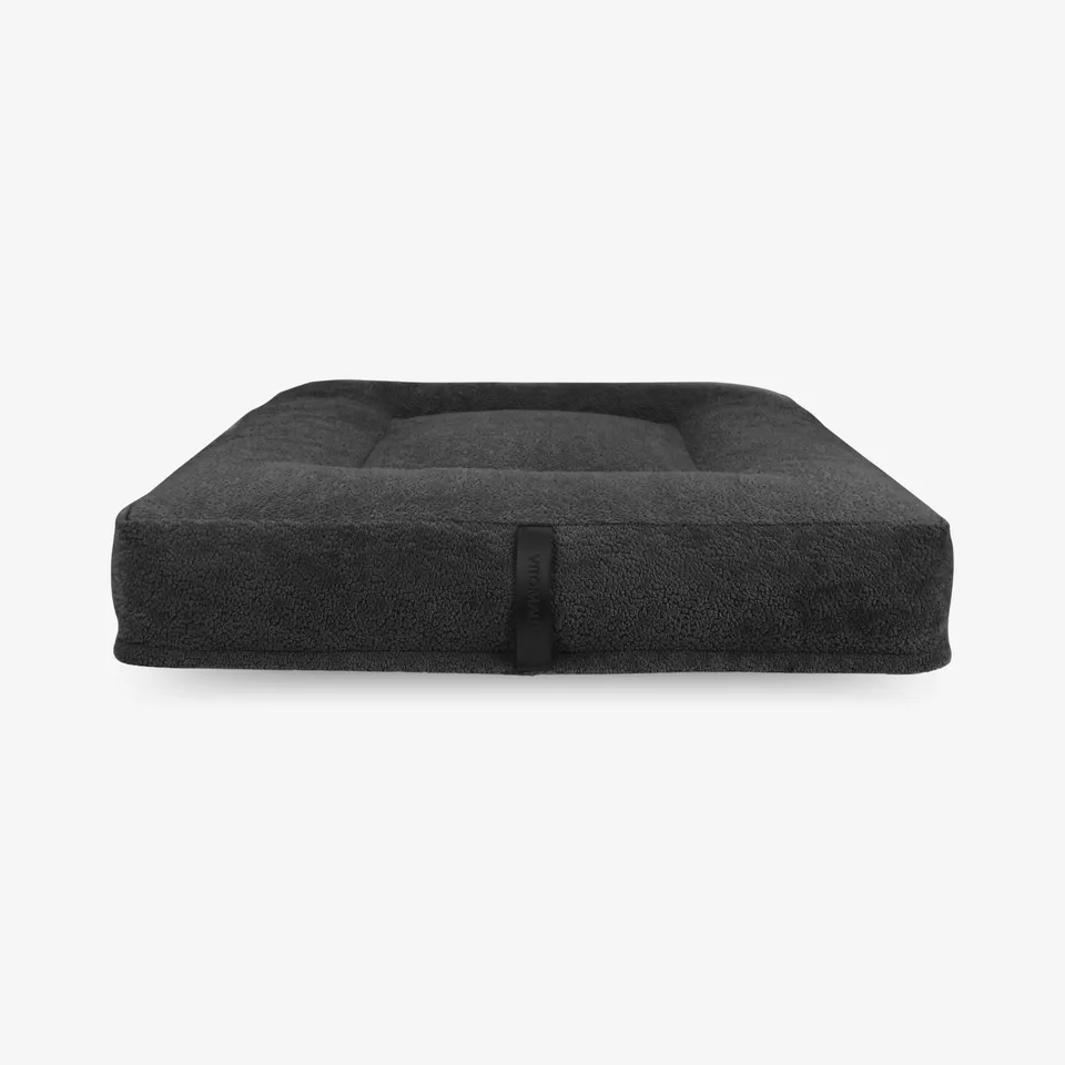 vitomalia-orthopawdic-ergonomisches-hundekissen-quadratisch-repet-teddy-anthrazi image 1