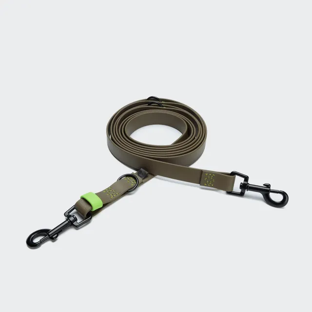 cloud7-hundeleine-ipanema-verstellbar-biothane-olive-neon-green image 1