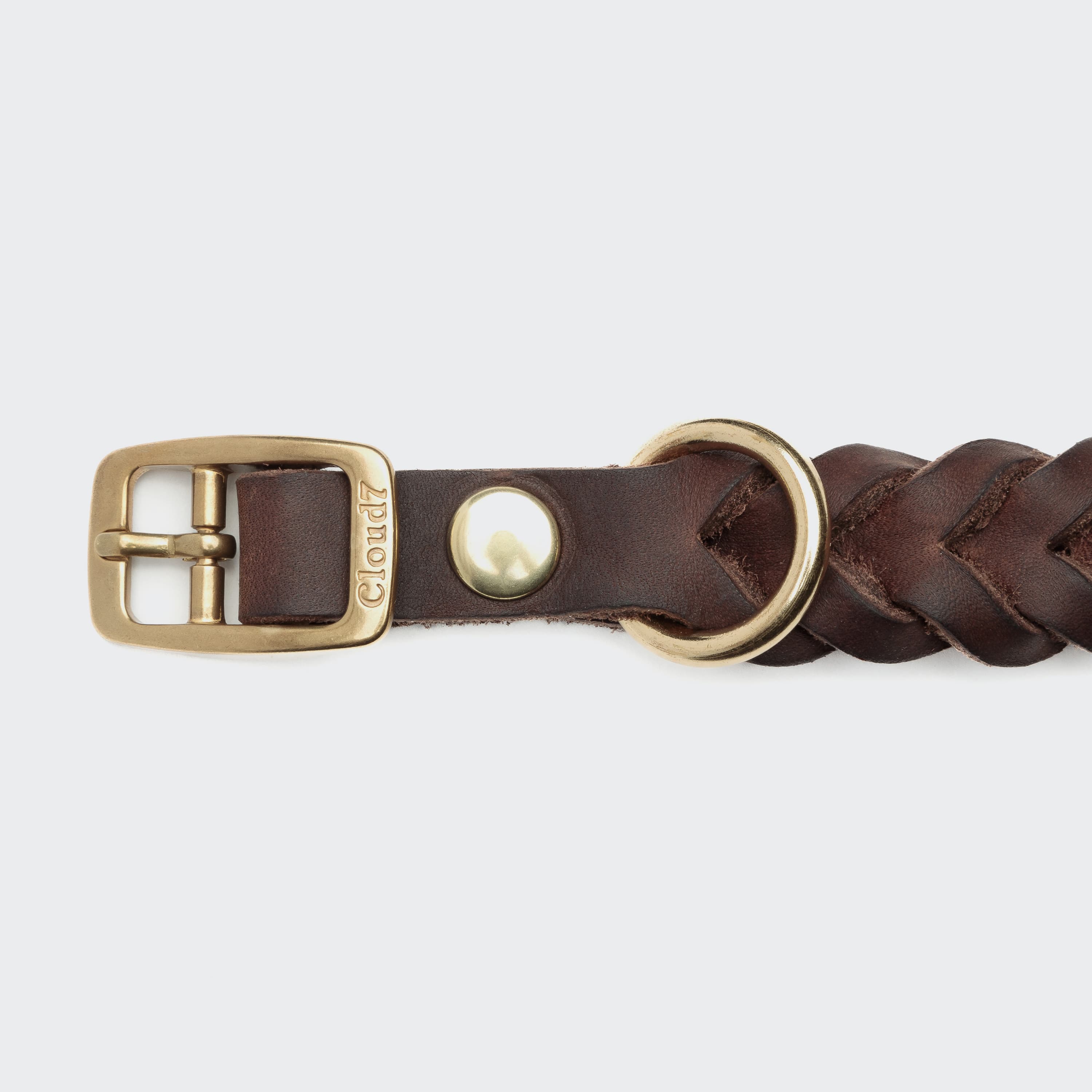 cloud7-hundehalsband-central-park-saddle-brown-gold-fettleder-halsband-geflochte image 3