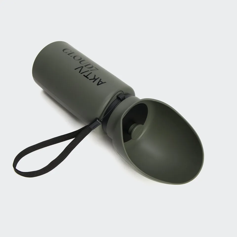 cloud7-hundetrinkflasche-aktiv-dark-olive-faltbar-aus-silikon image 1