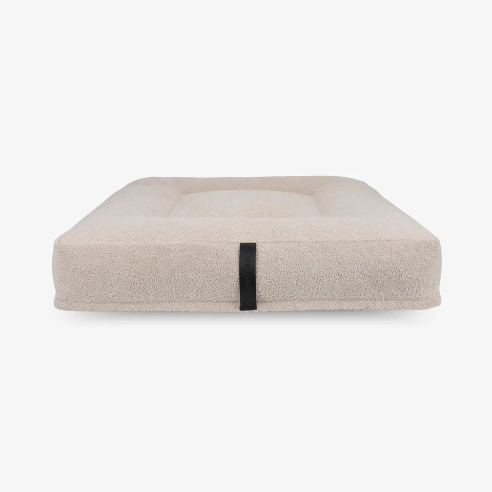 vitomalia-orthopawdic-ergonomisches-hundekissen-quadratisch-repet-teddy-beige image 1
