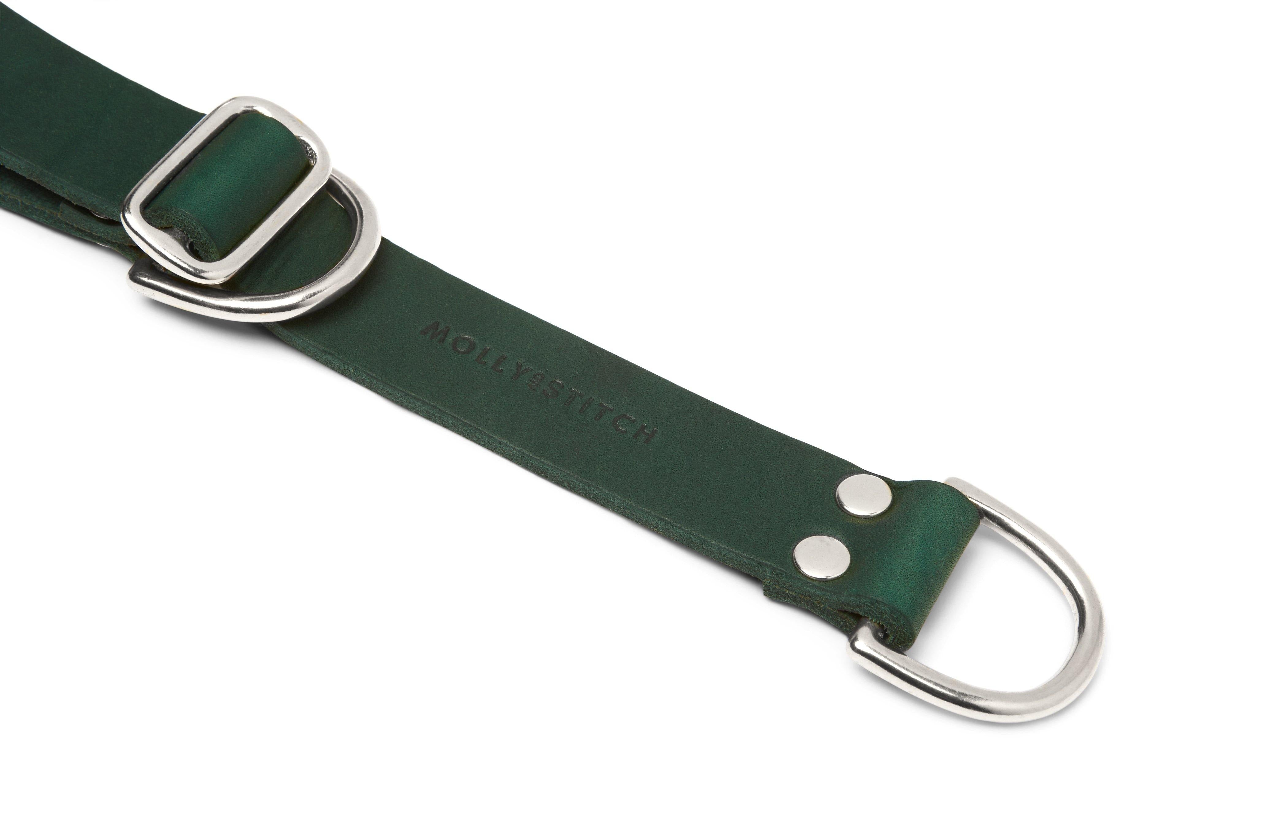 molly-and-stitch-butter-leather-retriever-halsband-forest-green image 4