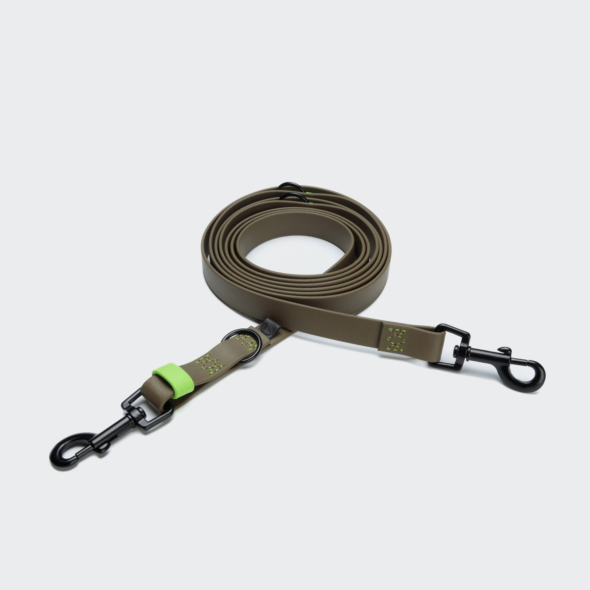 cloud7-ipanema-biothane-hundeleine-2-50-m-olive-neon-green image 1