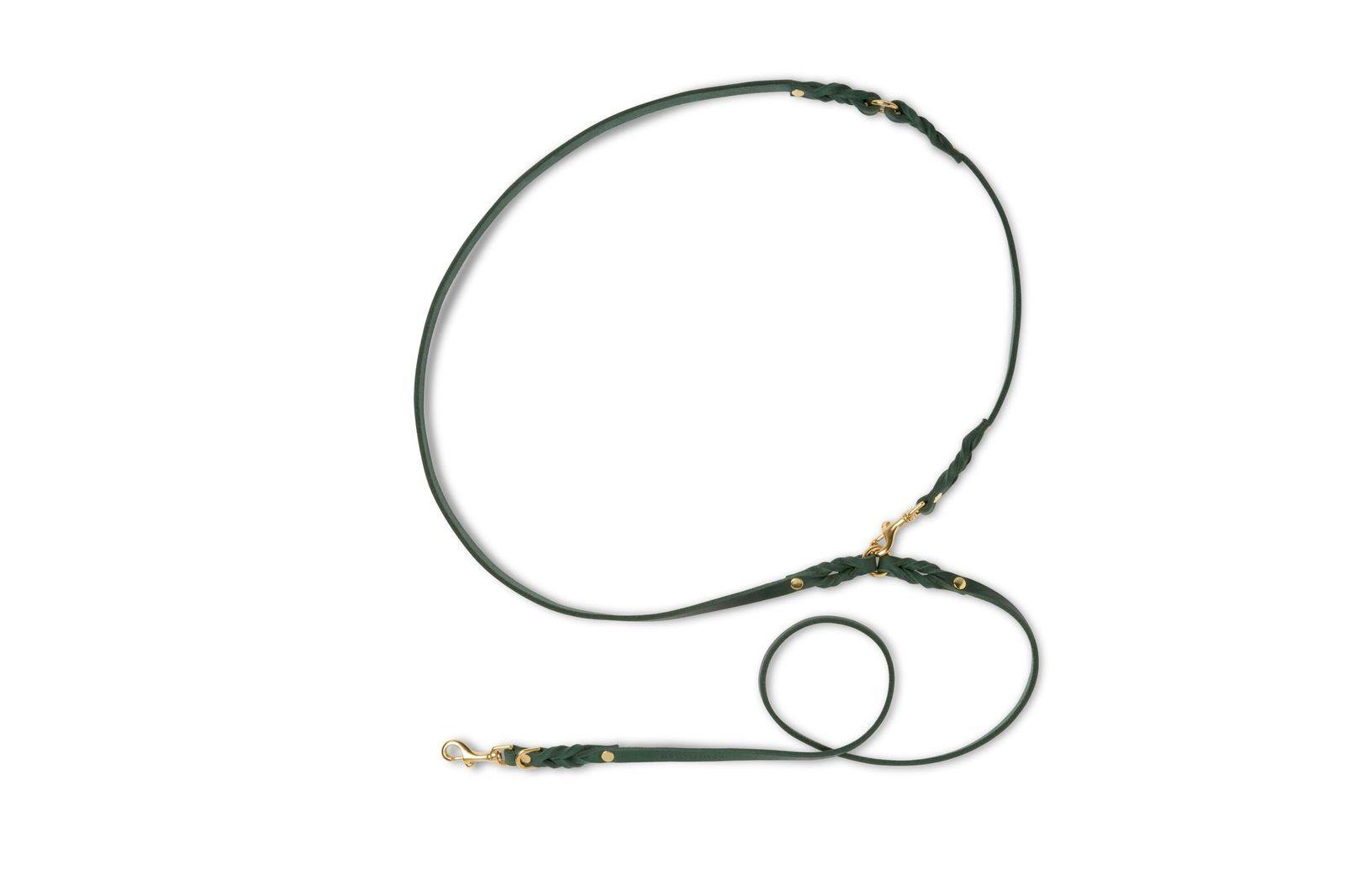 molly-and-stitch-butter-leather-3x-verstellbare-hundeleine-200-cm-forest-green image 4