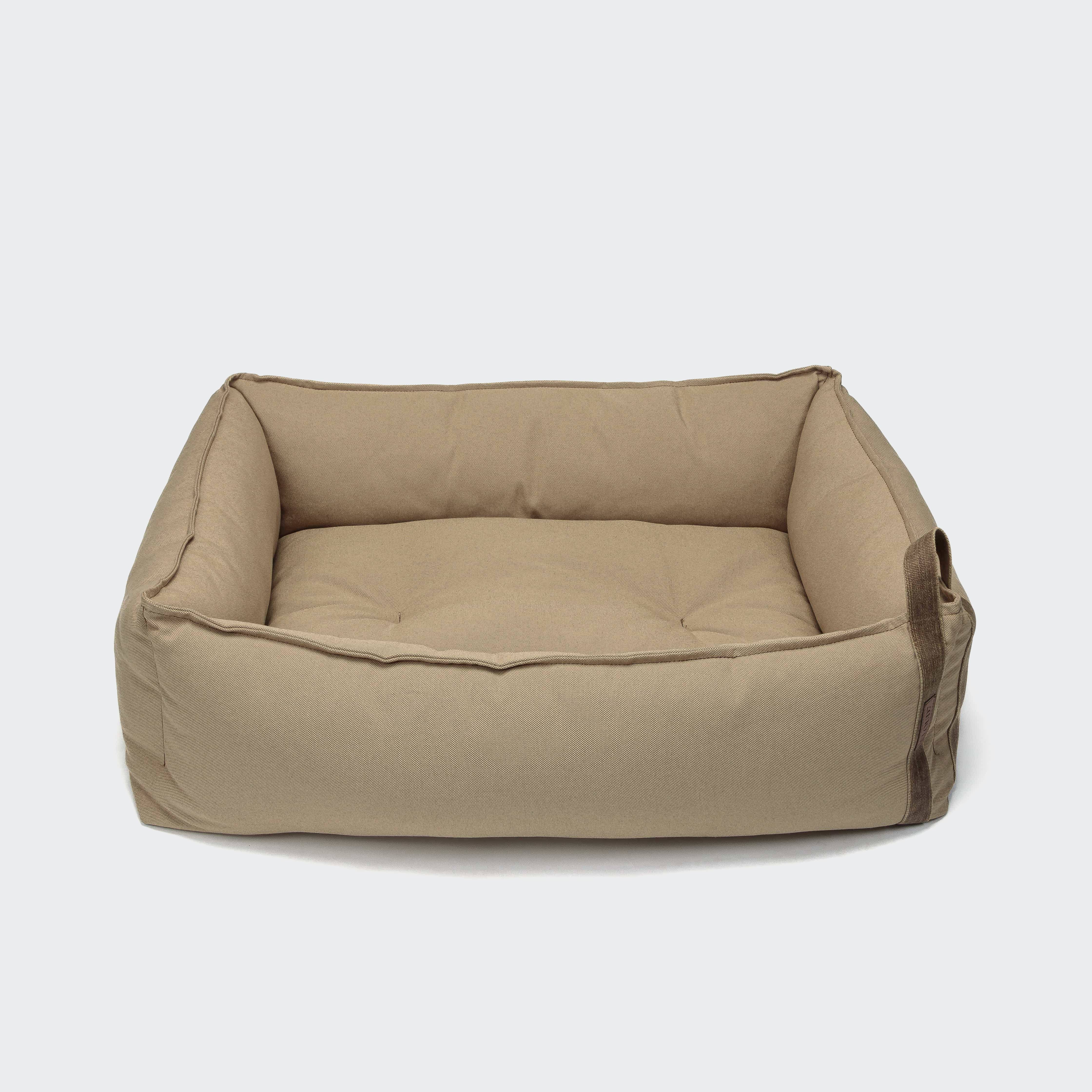 cloud7-boost-hundebett-canvas-beige-mit-rand-und-einlegekissen image 1