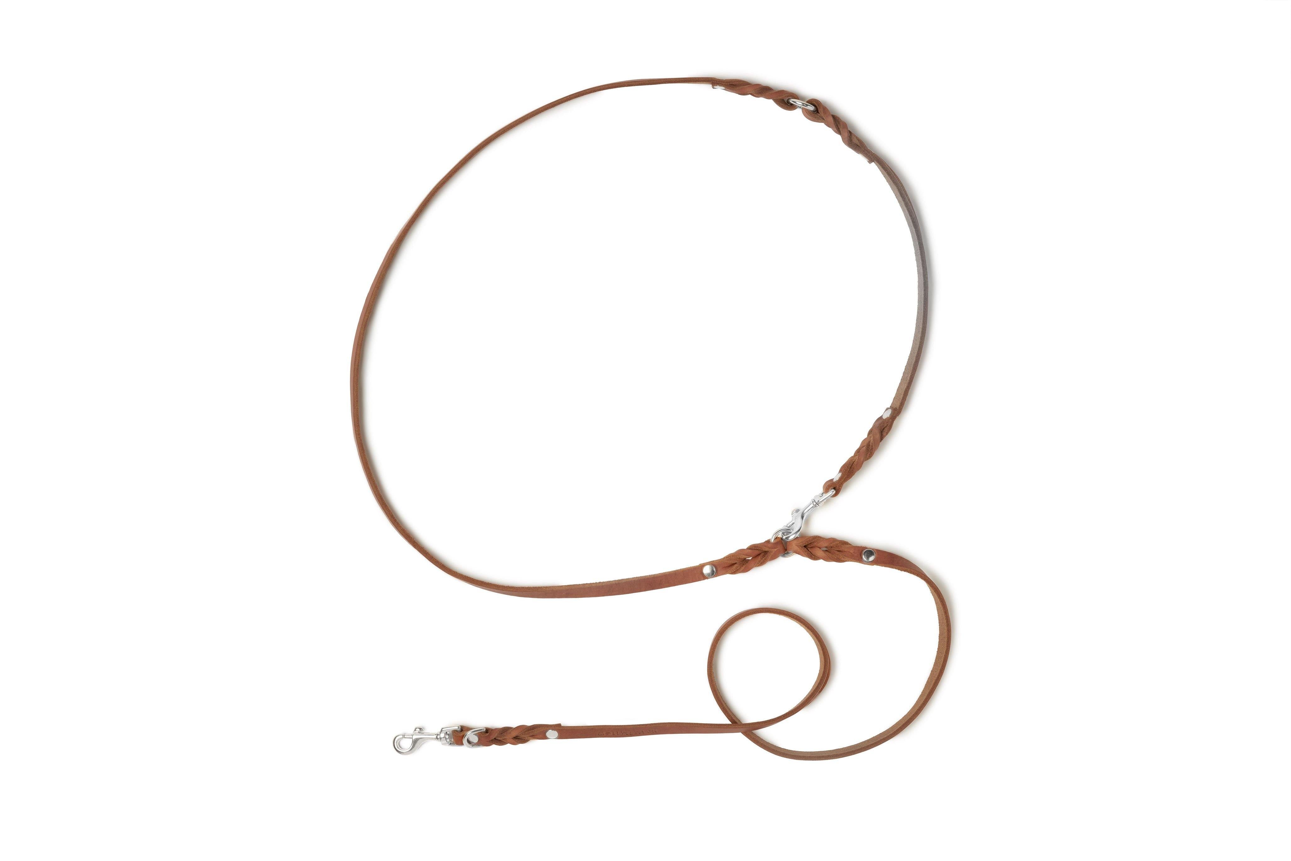 molly-and-stitch-butter-leather-3-fach-verstellbare-hundeleine-sahara-cognac image 4