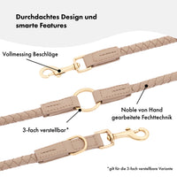 william-walker-twisted-leder-hundeleine-sand-beige image 2