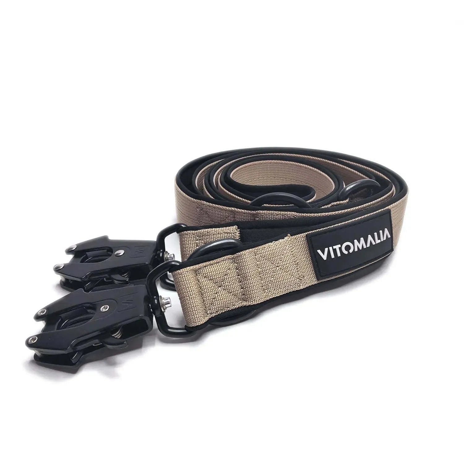 vitomalia-extreme-edition-verstellbare-hundeleine-2-2-m-froschkarabiner-beige image 1
