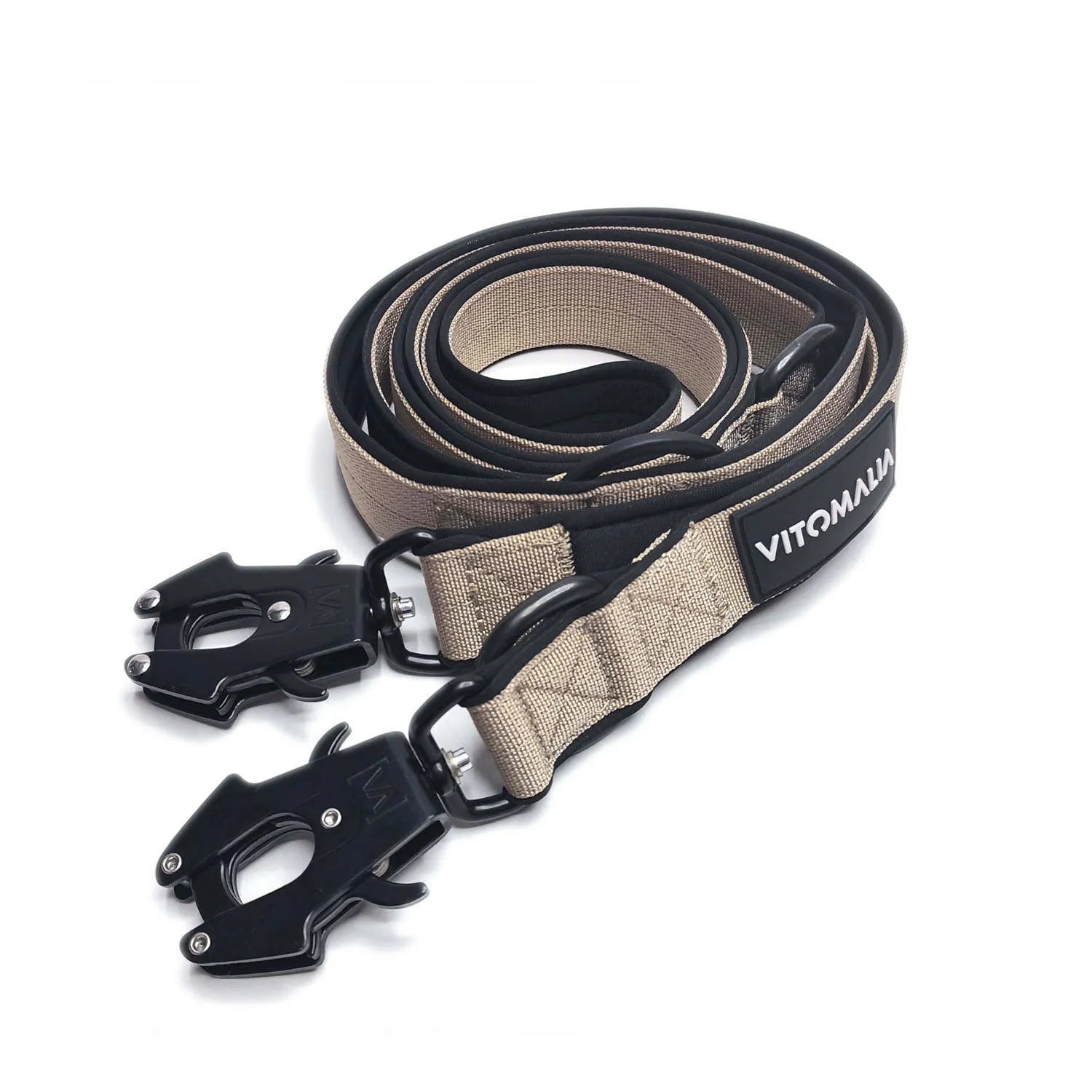 vitomalia-extreme-edition-verstellbare-hundeleine-2-2-m-froschkarabiner-beige image 2