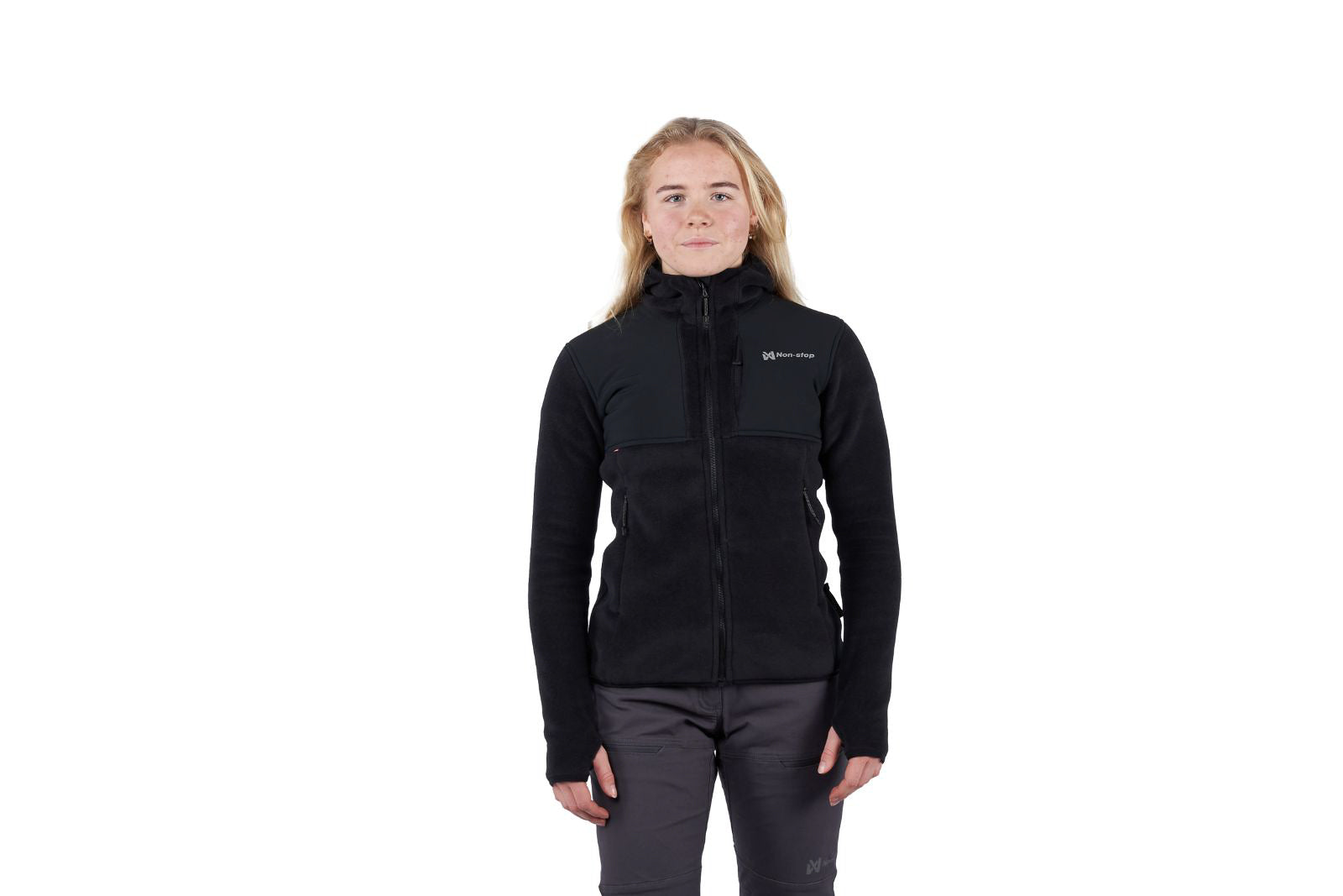 non-stop-dogwear-hoodie-fz-w-damen-fleecejacke-mit-polartec-und-softshell image 1