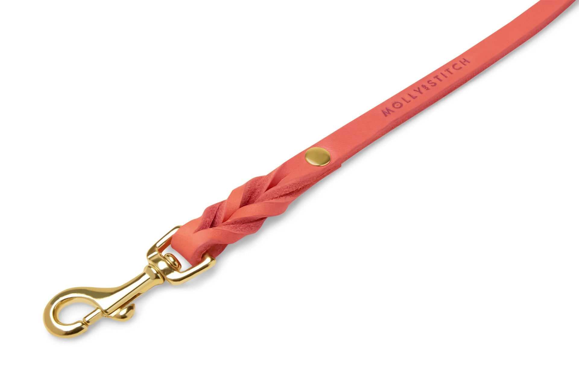 molly-and-stitch-butter-leather-city-hundeleine-coral-pink image 3