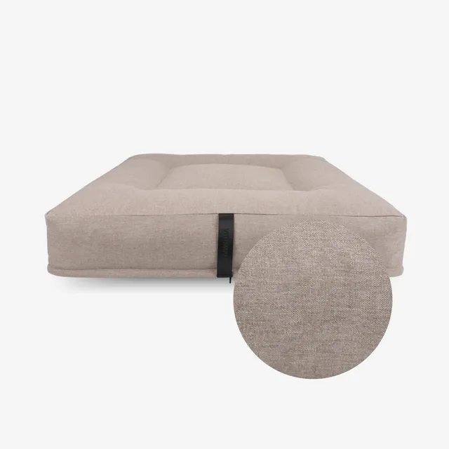 vitomalia-cover-quadratisches-hundekissen-repet-linen-taupe-wechselbezug image 1