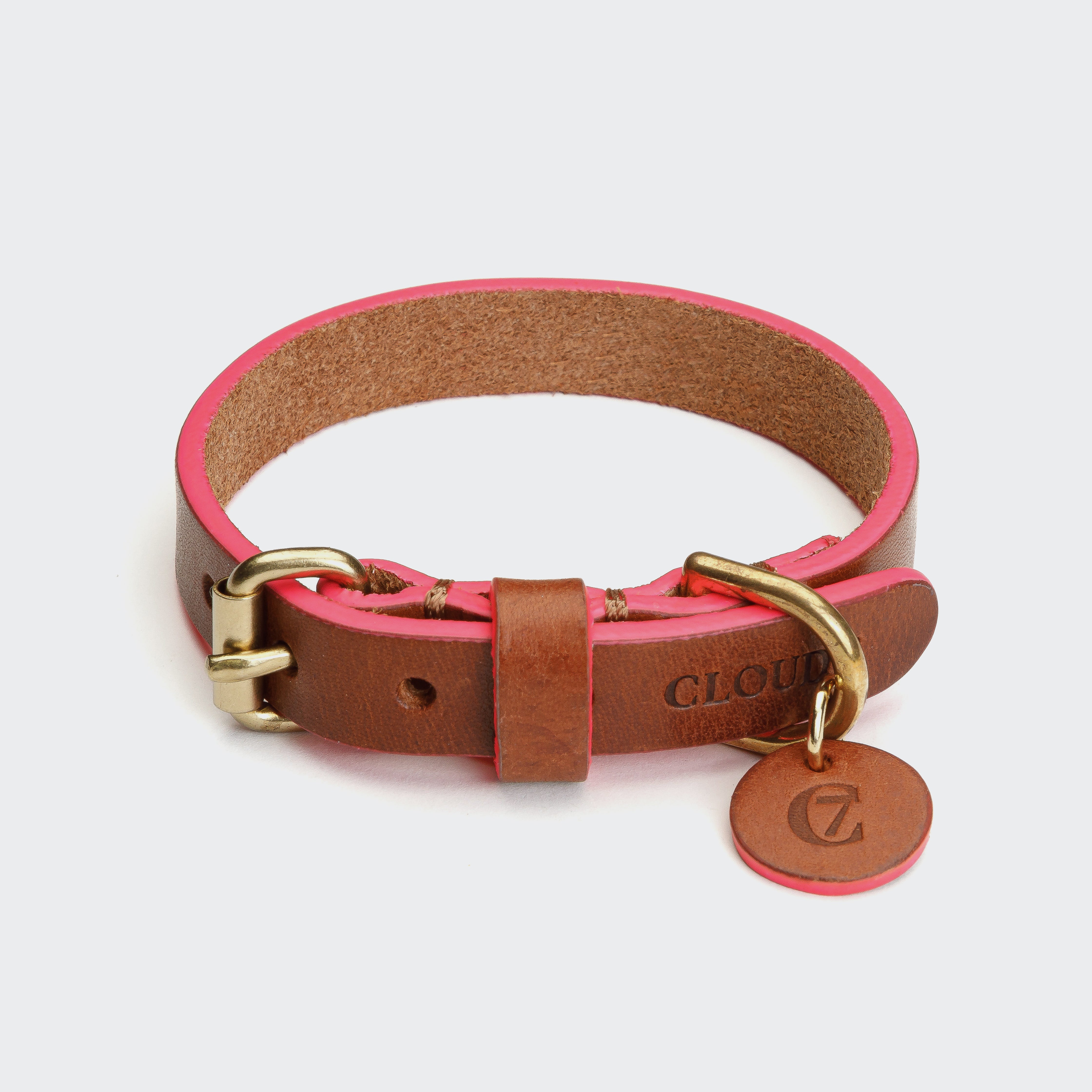 cloud7-prince-park-hundehalsband-leder-cognac-pink image 2