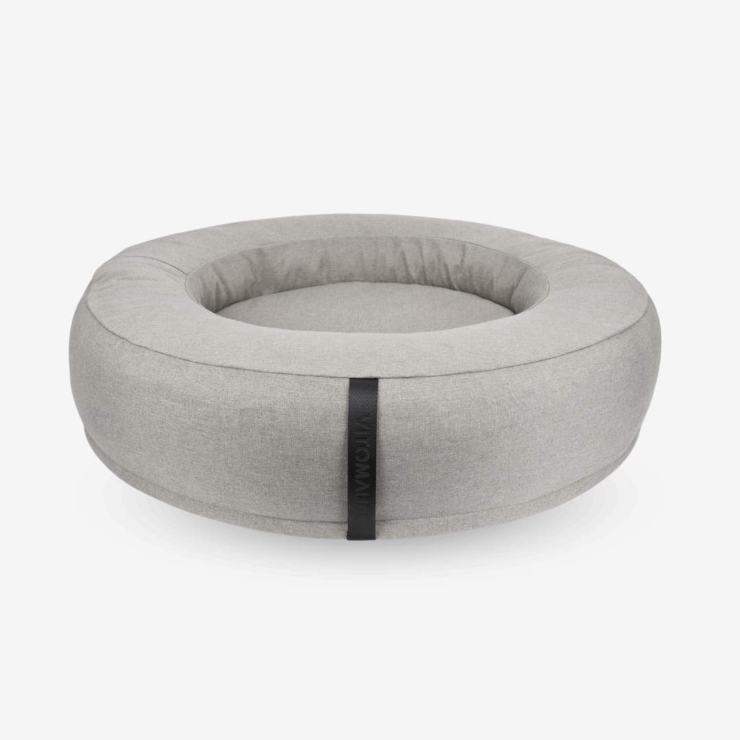 vitomalia-orthopawdic-orthop-disches-donut-hundebett-repet-linen-hellgrau image 1