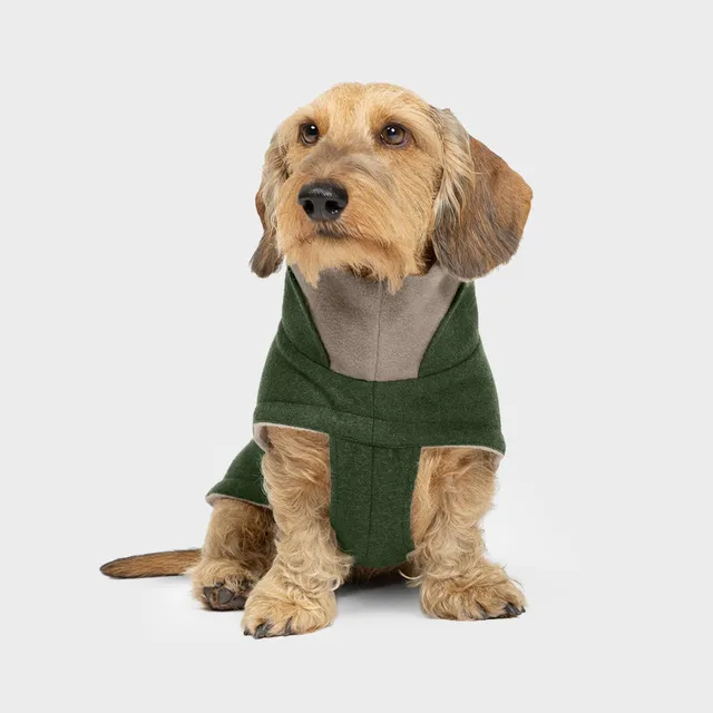 cloud7-hundemantel-brooklyn-flannel-fern-green-dackelmantel-mit-fleece image 1