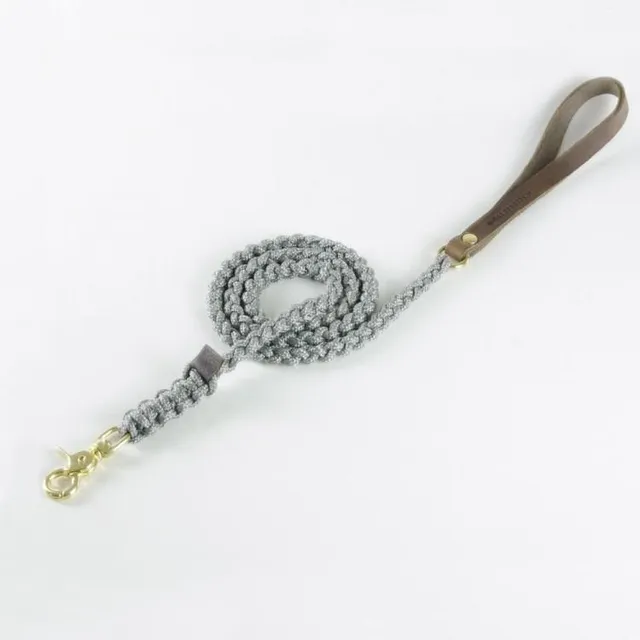 molly-and-stitch-touch-of-leather-hundeleine-grey image 1