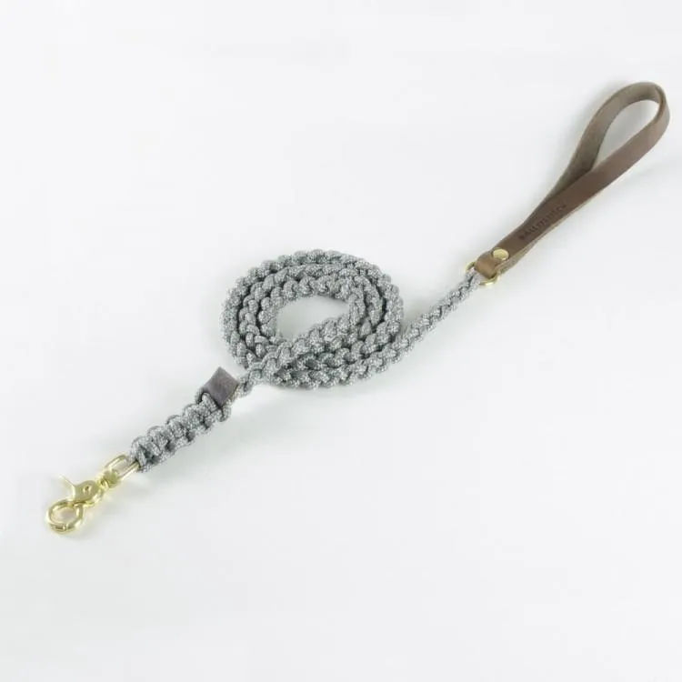 molly-and-stitch-touch-of-leather-hundeleine-grey image 1