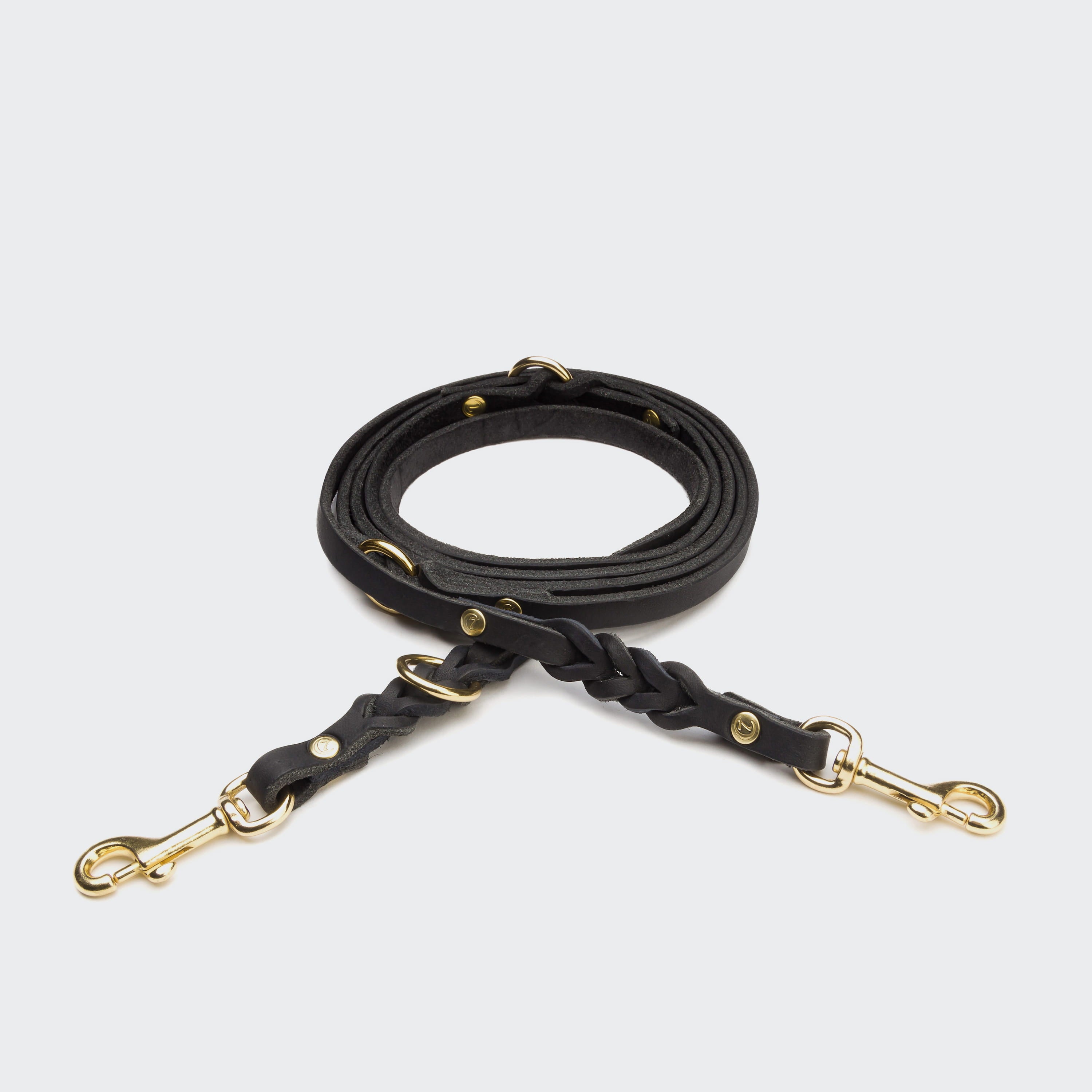 cloud7-riverside-park-hundeleine-fettleder-black-gold-2-25-m image 2