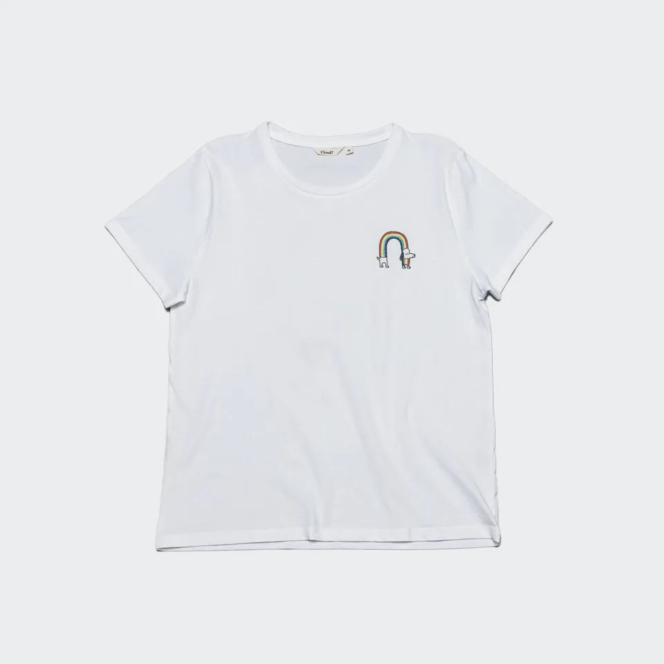 cloud7-resc7ue-t-shirt-rainbow-white-unisex-biobaumwolle image 1