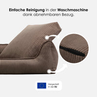 william-walker-orthop-disches-hundebett-cord-stone-rechteckiges-bett-warmgrau image 7
